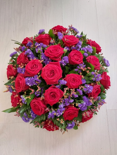 Red Rose & Purple Posy