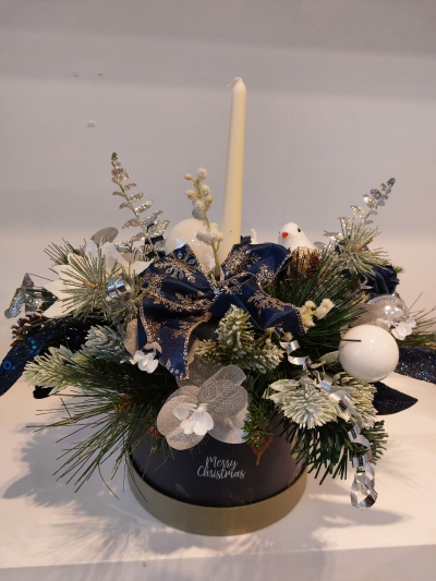 Blue & Silver Table Arrangement